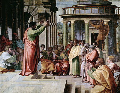 Saint Paul Preaching at Athens, c.1515/16 | Raphael | Gemälde Reproduktion
