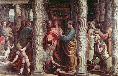 The Healing of the Lame Man, c.1515/16 | Raphael | Gemälde Reproduktion