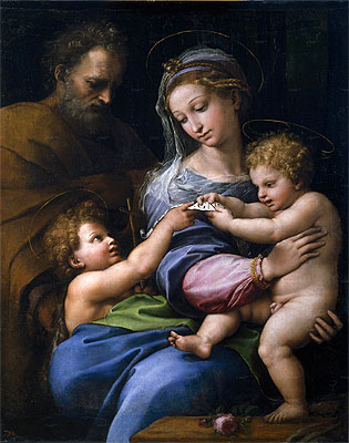 The Virgin with a Rose (The Holy Family with Little Saint John), c.1520 | Raphael | Painting Reproduction