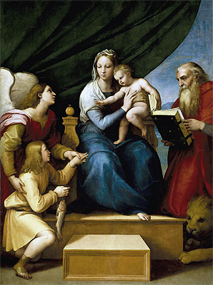 Die Heilige Familie mit Raphael, Tobias und dem heiligen Hieronymus (Die Jungfrau mit dem Fisch), c.1513/14 | Raphael