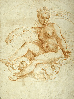 Venus Seated on Clouds, n.d. | Raphael | Gemälde Reproduktion