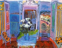 Interior with Open Windows, 1928 by Raoul Dufy | Painting Reproduction