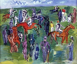Aux Courses, undated by Raoul Dufy | Painting Reproduction