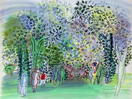 Horses and Jockeys under the Trees, c.1930/31 by Raoul Dufy | Painting Reproduction