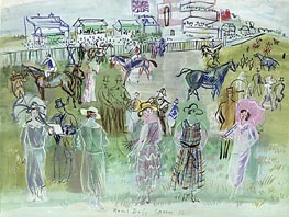 Elegant People at Epsom, 1939 by Raoul Dufy | Painting Reproduction
