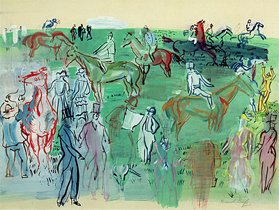 Racegoers on the Lawn, 1941 | Raoul Dufy | Painting Reproduction