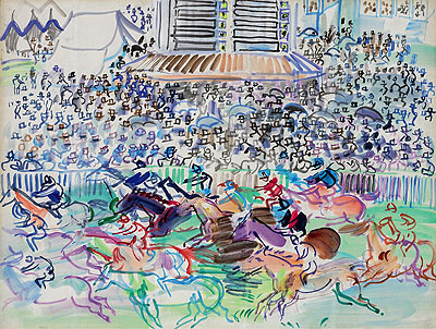 The Races at Epsom, 1938 | Raoul Dufy | Painting Reproduction