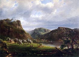 American Landscape (Majesty of the Mountains), undated by Regis-Francois Gignoux | Painting Reproduction