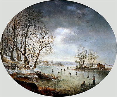 Winter Scene in New Jersey, 1847 by Regis-Francois Gignoux | Painting Reproduction