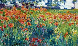 Poppies in France, 1888 by Robert Vonnoh | Painting Reproduction