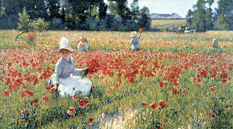 In Flanders Field-Where Soldiers Sleep and Poppies Grow, 1890 | Robert Vonnoh | Painting Reproduction