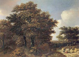 Wooded Landscape with Travellers, c.1660 by Roelof van Vries | Painting Reproduction