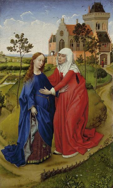 Visitation of Mary, c.1440/45 by Rogier van der Weyden | Painting Reproduction