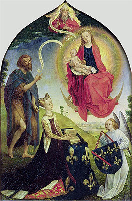 Apocalyptic Madonna with St. John the Baptist and Jeanne de France, c.1452/60 | Rogier van der Weyden