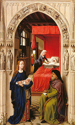 Die Namensgebung Johannes des Täufers (Heiliger Johannes Altarstück) | Rogier van der Weyden | Gemälde Reproduktion