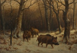 Wildschweine im Schnee, c.1872/77 von Rosa Bonheur | Gemälde-Reproduktion