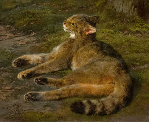Wild Cat, 1850 by Rosa Bonheur | Painting Reproduction