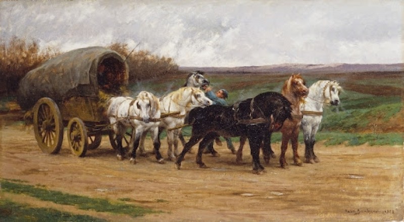 Ein Wagen und ein Pferdegespann, 1852 | Rosa Bonheur