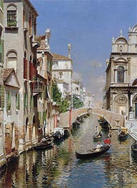 Venetian Canal, undated by Rubens Santoro | Painting Reproduction