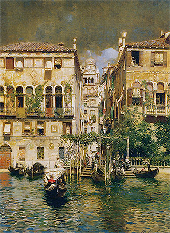 Leaving a Residence on the Grand Canal, n.d. | Rubens Santoro | Painting Reproduction