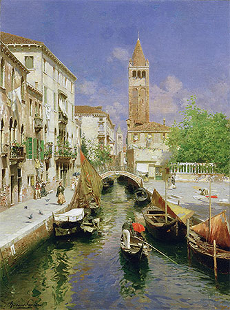 A Venetian Canal, undated | Rubens Santoro | Painting Reproduction