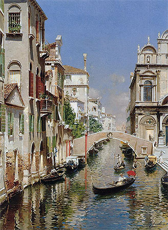Venetian Canal, undated | Rubens Santoro | Painting Reproduction