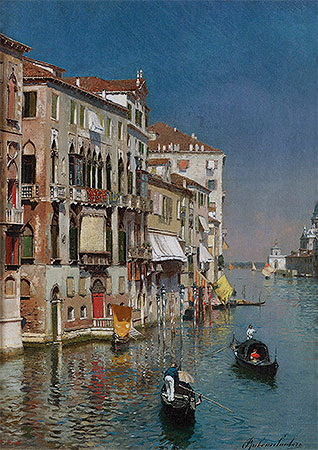 Gondolas at the Entrance to the Grand Canal, undated | Rubens Santoro | Gemälde Reproduktion