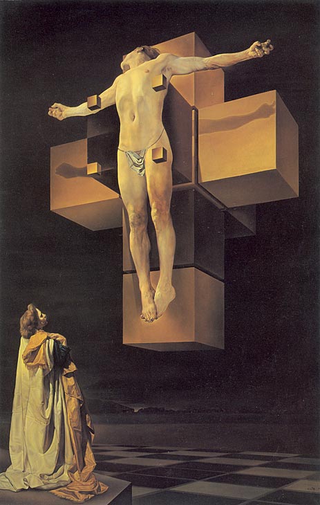 Kreuzigung (Corpus Hypercubus), 1954 | Dali | Gemälde Reproduktion