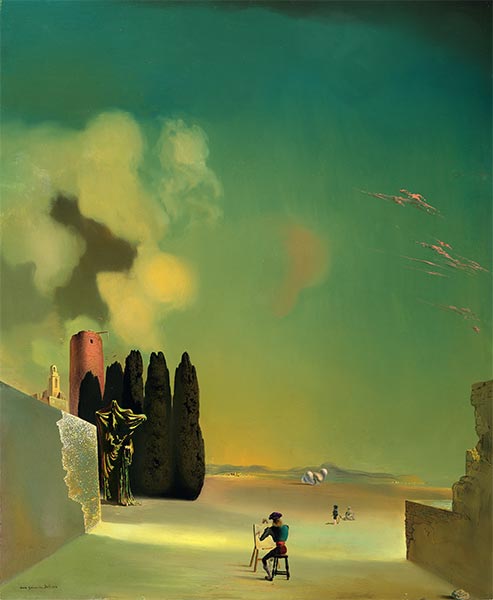 Rätselhafte Elemente in einer Landschaft, 1934 | Dali | Gemälde Reproduktion