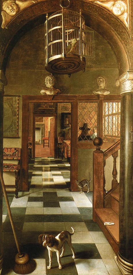 Perspective View Down a Corridor, 1662 | Hoogstraten | Painting Reproduction