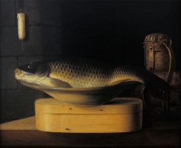 Still Life with Carp, c.1635 by Sebastian Stoskopff | Painting Reproduction