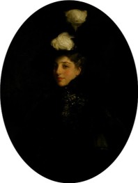 Die Dame mit den weißen Federn | Sir John Lavery | Gemälde Reproduktion