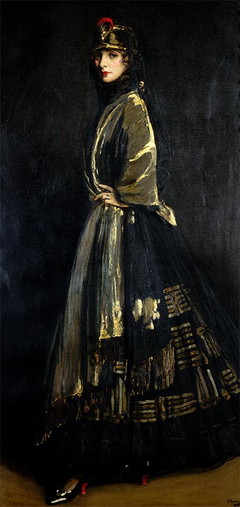 Hazel in Schwarz und Gold, 1916 | Sir John Lavery | Gemälde Reproduktion