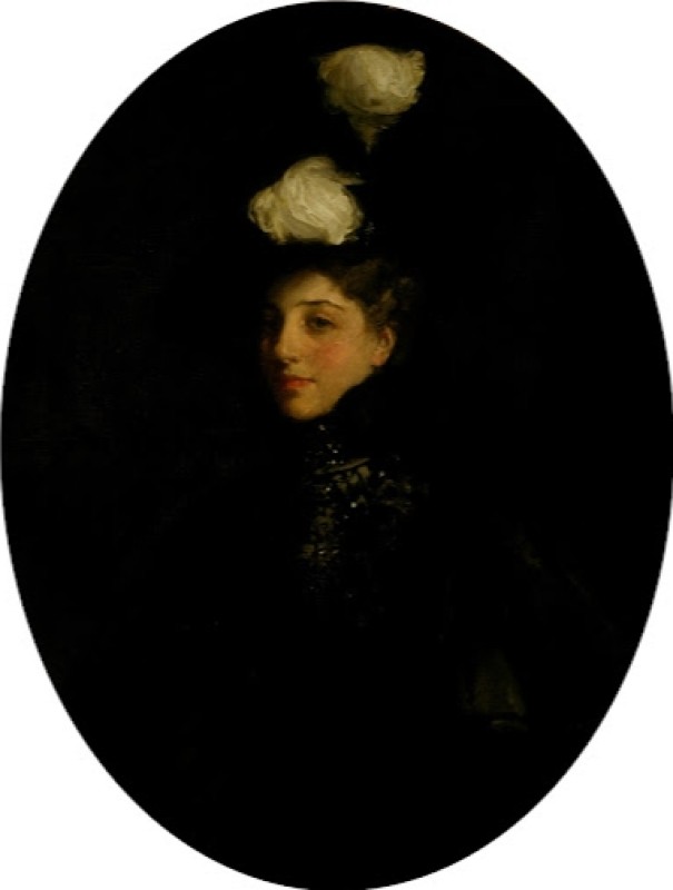 Die Dame mit den weißen Federn, 1899 | Sir John Lavery