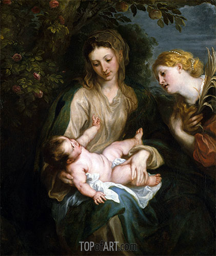 Virgin and Child with Saint Catherine of Alexandria, undated | van Dyck | Painting Reproduction