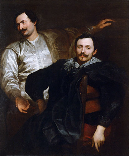 Portraits of the Painters Lucas and Cornelis de Wael, c.1627 | van Dyck | Painting Reproduction