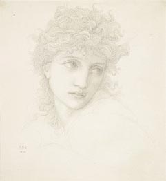 Head of a Young Woman, 1870 by Burne-Jones | Painting Reproduction