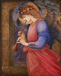 Angel Playing a Flageolet, 1878 von Burne-Jones | Gemälde-Reproduktion