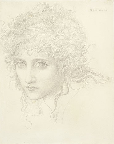 Head of a Young Woman, 1870 | Burne-Jones | Painting Reproduction