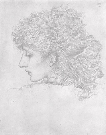 Head of a Young Woman, Profile, 1870 | Burne-Jones | Painting Reproduction