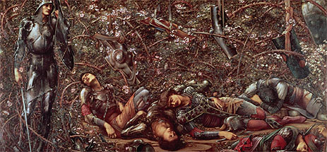 Der Dornröschen-Zyklus - Der Prinz betritt den Dornenwald | Burne-Jones | Gemälde Reproduktion