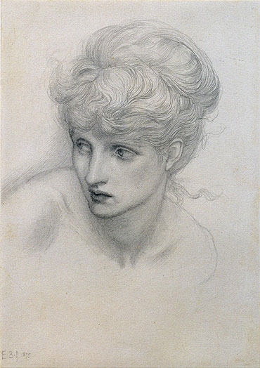 Study of a Girl's Head, 1875 | Burne-Jones | Painting Reproduction