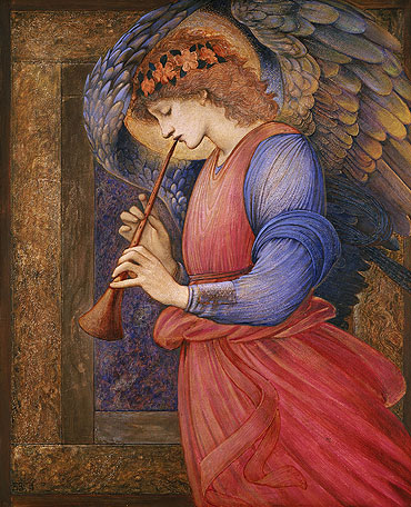 Angel Playing a Flageolet, 1878 | Burne-Jones | Gemälde Reproduktion