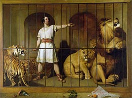 Portrait of Mr Van Amburgh as he Appeared with his Animals at the London Theatre | Landseer | Painting Reproduction