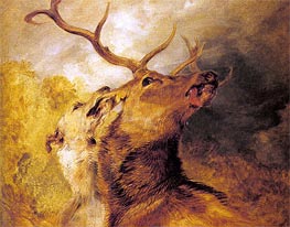 Stag and Hound, undated by Landseer | Painting Reproduction
