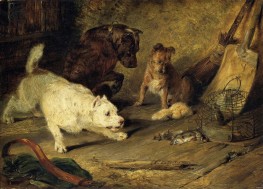 Ratcatchers, 1821 by Landseer | Painting Reproduction