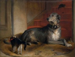 Lady Blessington's Dog: The Barrier, 1832 by Landseer | Painting Reproduction