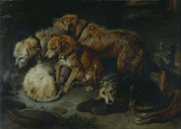 Eine Gesellschaft am Kamin | Landseer | Gemälde Reproduktion
