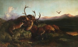 Morning (Two Dead Stags and a Fox) | Landseer | Painting Reproduction