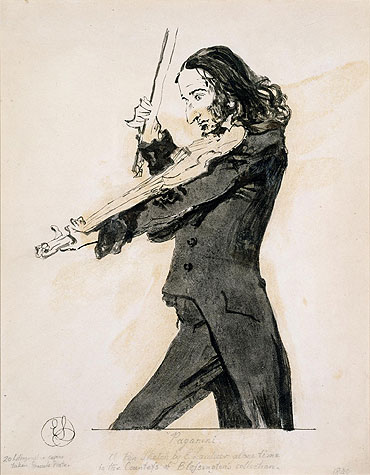 Niccolo Paganini Playing the Violin, 1831 | Landseer | Painting Reproduction